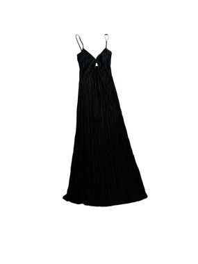Petal & Pup Black Pleated Maxi Slip Dress